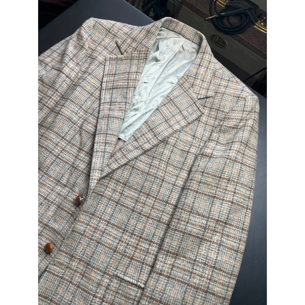 Stanley Blacker Multiclored Mens 44 Plaid Vintage Blazer WOW